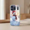 Sneeuwpop - Zonsondergang - Wit Telefoonhoesje iPhone 17 Pro klein -sfeer2
