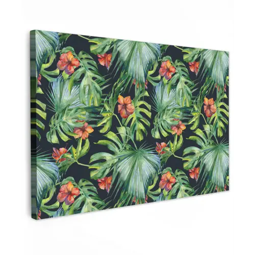 Tropical - Bloemen - Bladeren - Jungle canvas 2cm klein -z3d