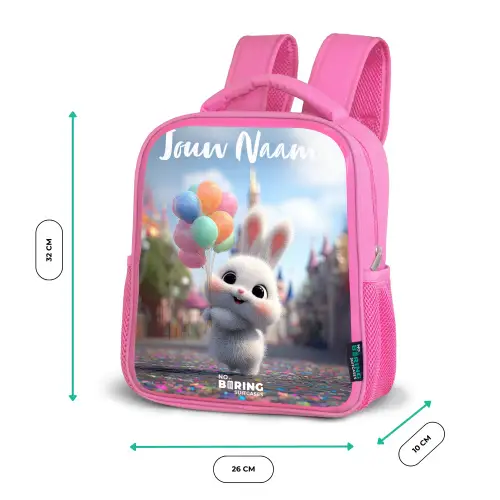 konijn - Ballonnen Kinderrugzak - Roze middel -productfoto_formaten