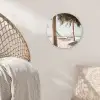 Hangmat - Palmbomen - Strand - Zee Wandcirkel kunststof plaat 5mm dik klein -sfeer5