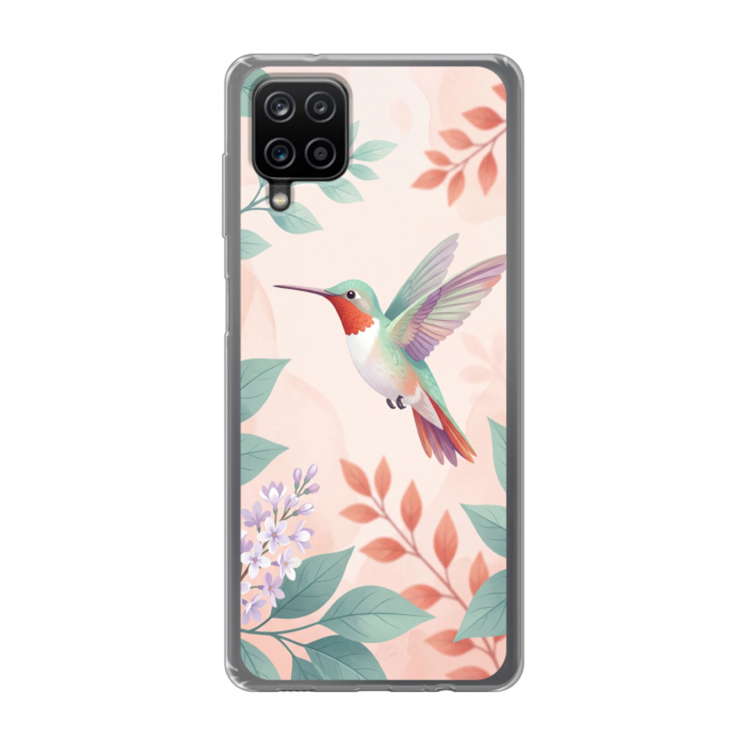 Kolibrie - Vliegen - Natuur - Illustratie - Kleurrijk Telefoonhoesje Samsung Galaxy A12 klein -3d