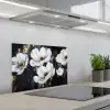 Bloemen - Wit - Abstract keuken achterwand spatscherm klein -3d_schuin