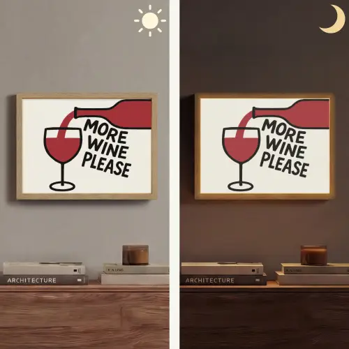 Wijnfles - Quote - Rood - Glas Light Box met batterij (Wandlamp) middel -sfeer3