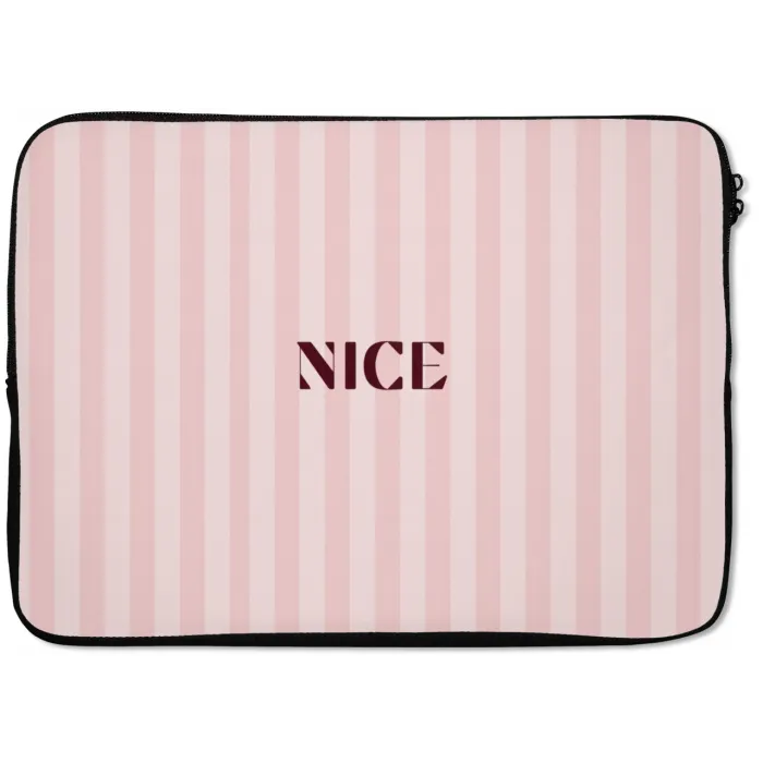 Nice - Strepen - Roze laptophoes neopreen klein -zkaufland3dotto