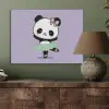 Dansende panda - Paars - Sierlijk - Kawaii PET vilt klein -sfeer2