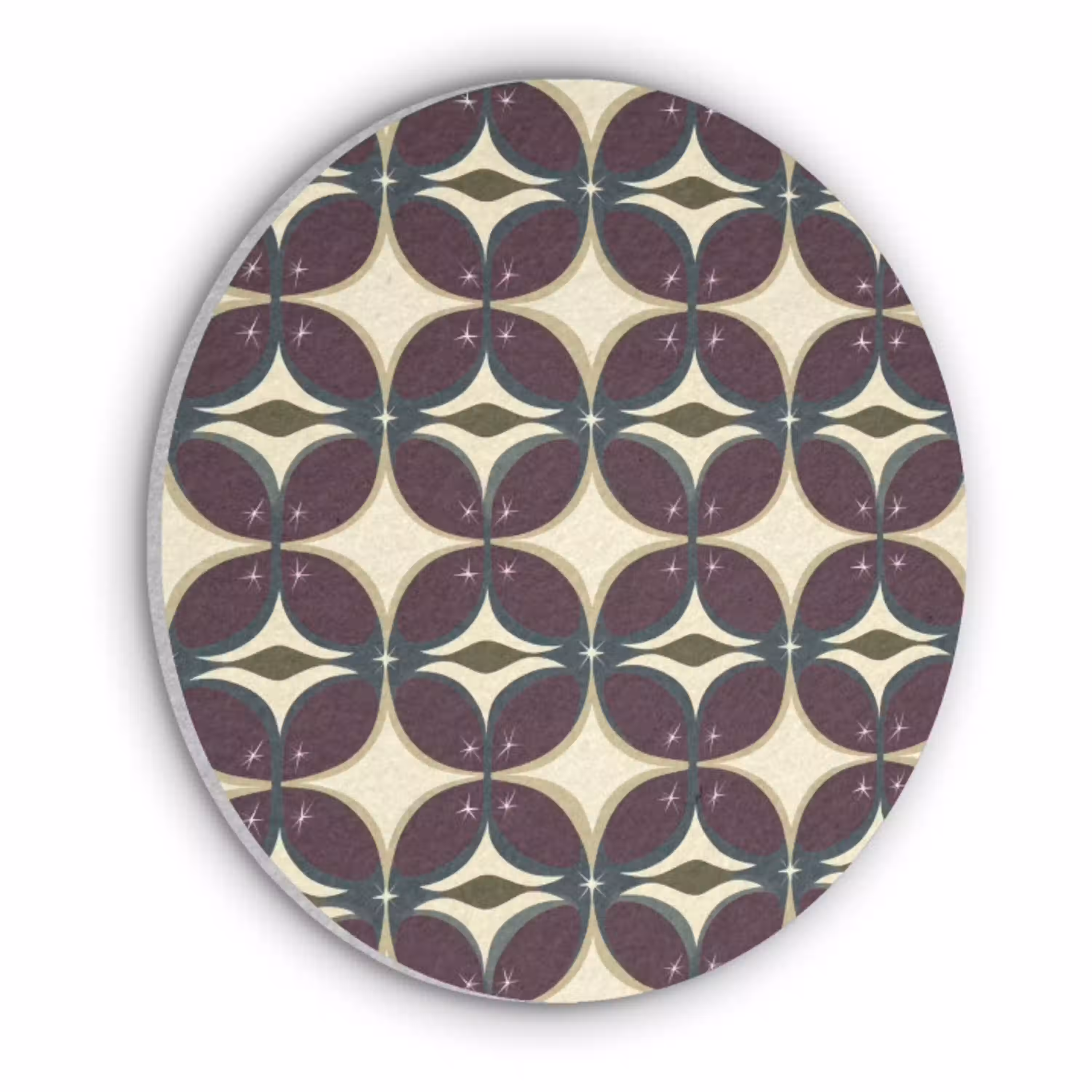 Cirkel - Retro - Kleurrijk Akoestische PET Vilt - Rond klein 838 -3d
