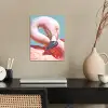 Close-up flamingo poster papier klein -sfeer1