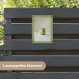 Groen - Appel - Strikje tuinposter los doek klein -sfeer3