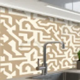 Modern - Abstract - Beige keuken achterwand 2 middel 865 -zzzz3d_schuin