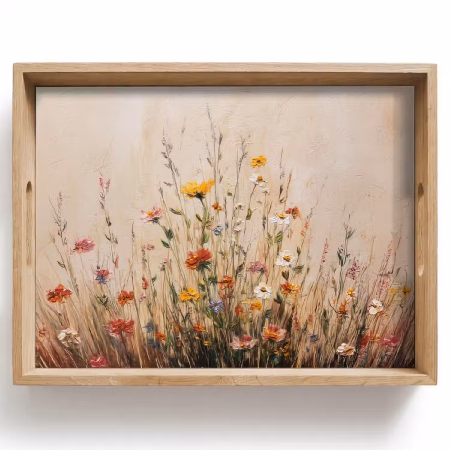 Dienblad - Wilde bloemen - Penseelstreken - Rustgevend