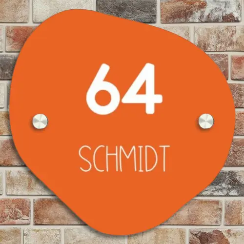 Oranje - Modern Naambord Organisch middel -sfeer10