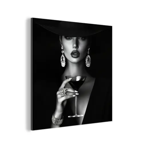 Vrouw - Cocktail - Chic aluminium wit klein -3d