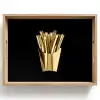 Friet - Goud - Chrome - Eten Dienblad Rechthoek middel -z3d_shopping
