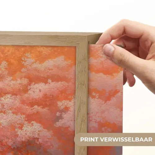 Zee - Boot - Wolken - Oranje Light Box met batterij (Wandlamp) middel -USP_websiteprintNL