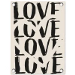 Love - Hart - Beige tuinposter los doek klein -3d