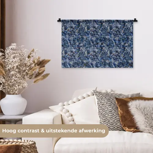 Graniet - Blauw - Koel Wandkleed katoen klein 269 -sfeer1