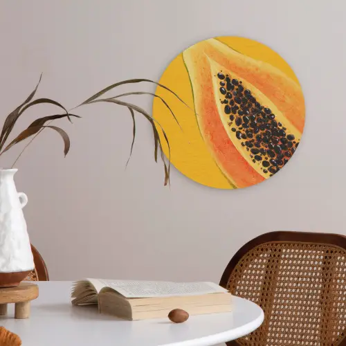 Papaja - Oranje - Topisch Akoestische PET Vilt - Rond klein -sfeer3