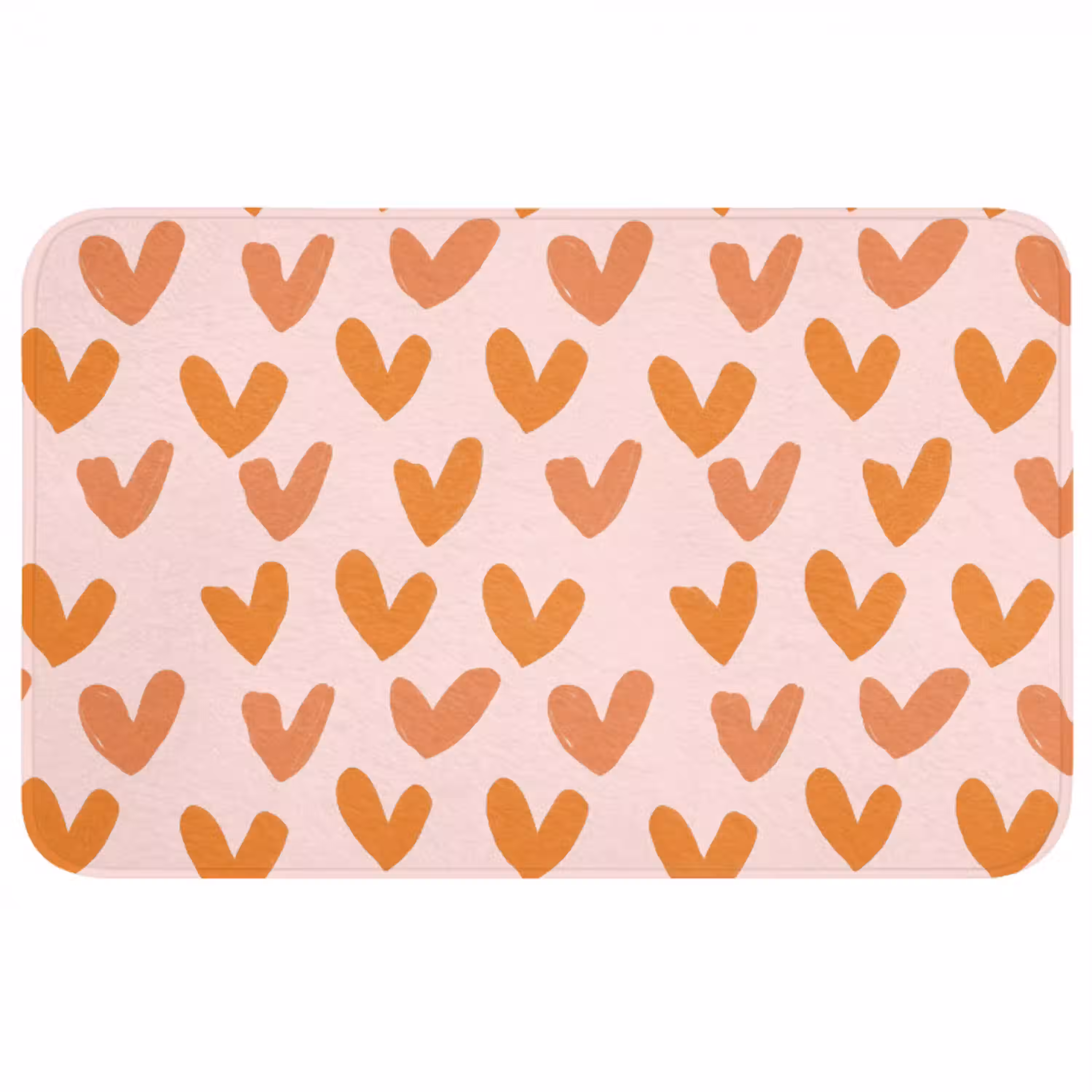 Hartjes - Getekend - Oranje WCmat middel 1009 -3d