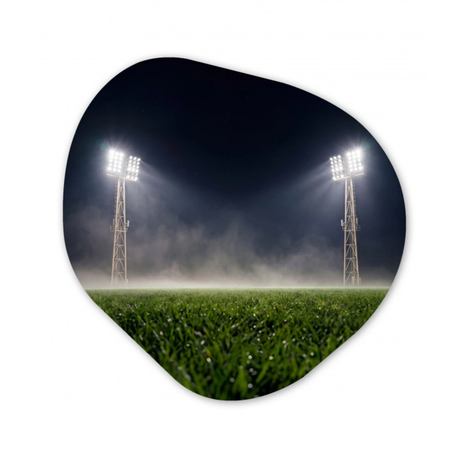 Stadion - Lichtmast - Sport - Nacht Wandcirkel Organisch Forex 3mm klein -3d