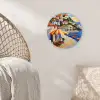 Kustdorp - Huisjes - Mozaïek - Zee Wandcirkel kunststof plaat 5mm dik klein -sfeer5