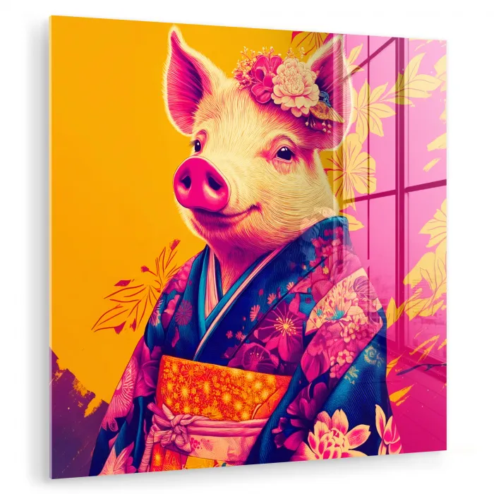Varken - Bloemkroon - Kimono - Abstract plexiglas 5mm klein -zzzproduct_nieuw