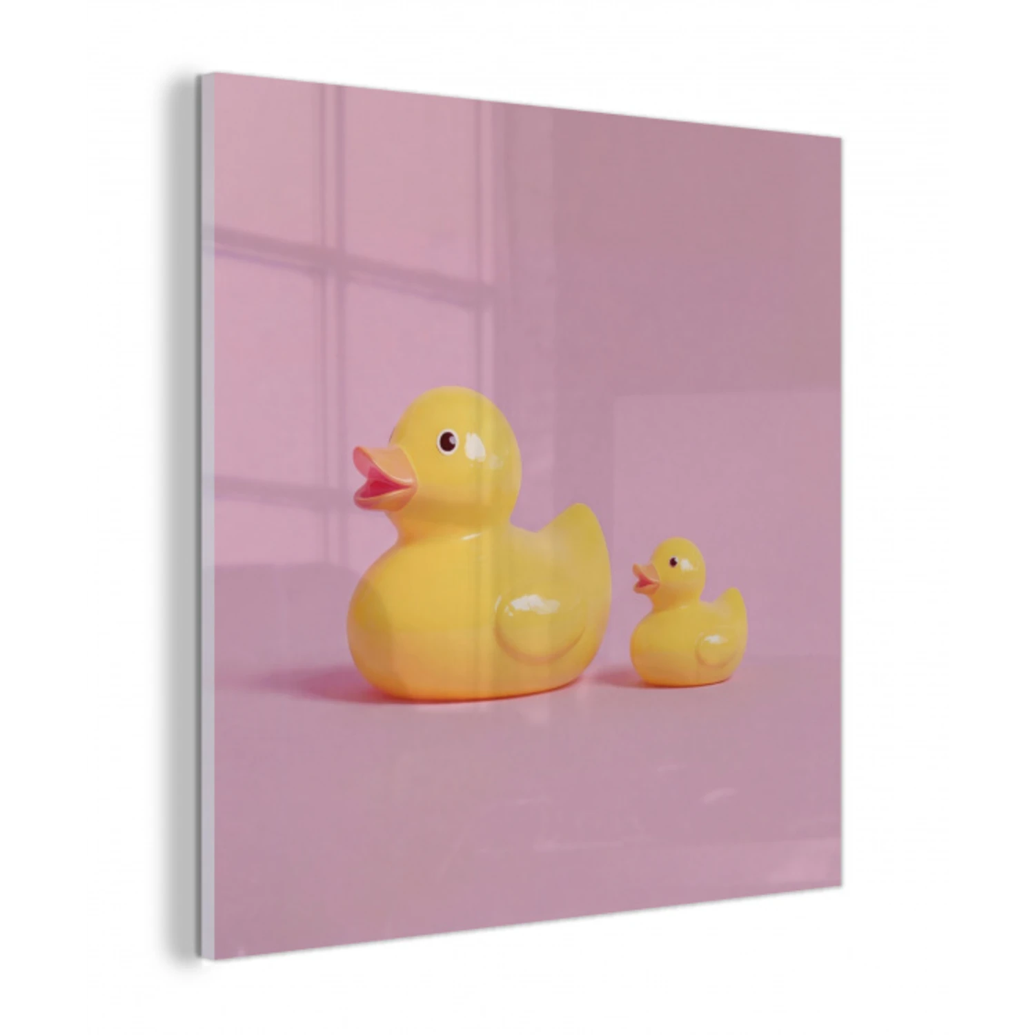 Eendjes - Vrolijk - Roze plexiglas 5mm klein -z3d