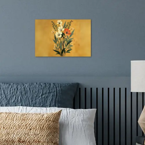 Bladeren - Boeket - Bloemen - Geel poster papier klein -sfeer2