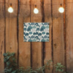 Modern - Bomen - Bos - Patroon - Blauw tuinposter los doek klein 239 -sfeer1