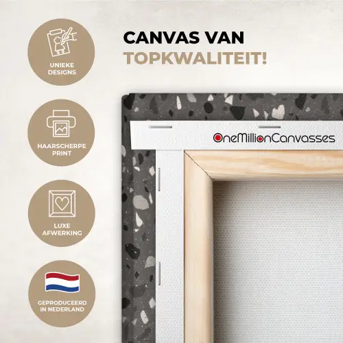 Terrazzo -  Patroon - Grijs canvas 2cm xxl 828 -sfeer2