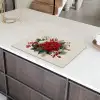 Kerststuk - Poinsettia - Dennenappels - Rood Inductie beschermer vinyl 3mm klein -sfeer8