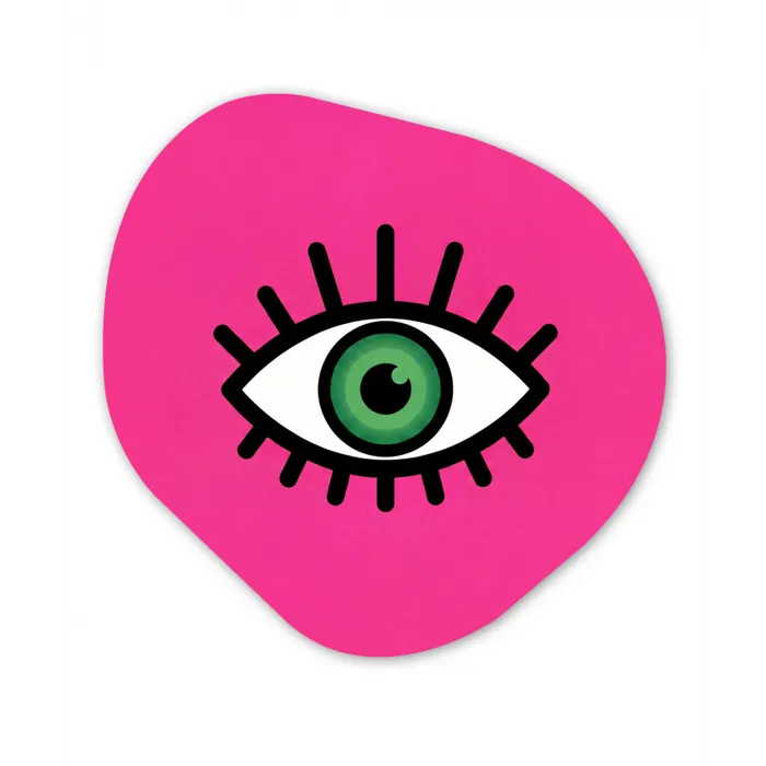 Minimalistisch - Oog - Roze Wandcirkel Organisch Aluminium middel -3d
