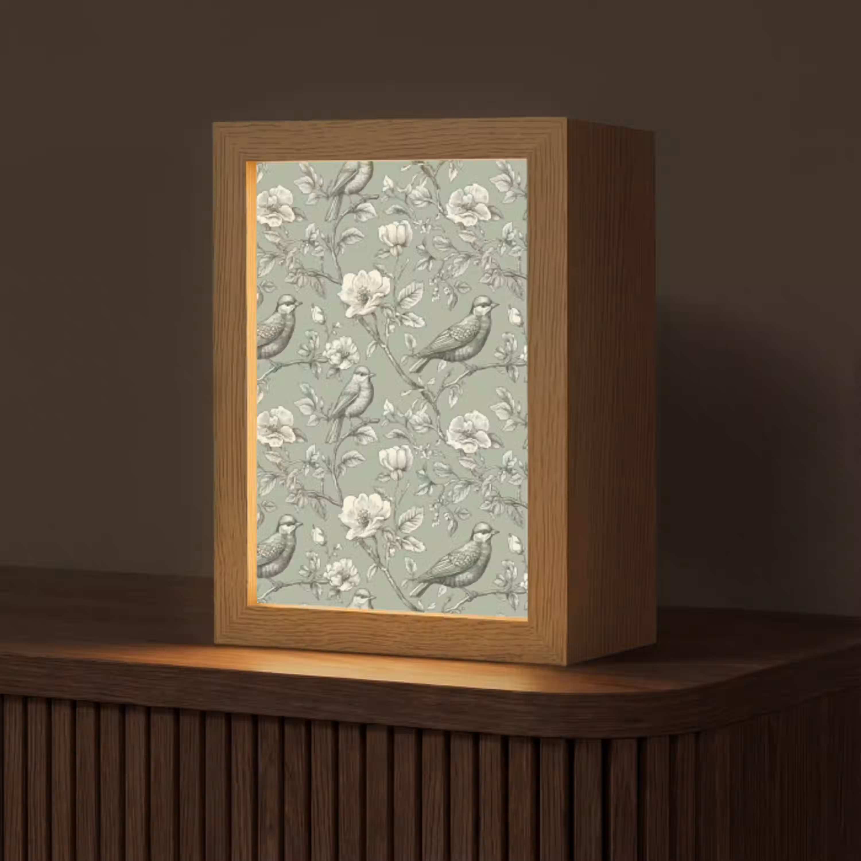 Klassiek - Botanisch - Groen Light Box met kabel (Tafellamp) klein 925 -z3d_website
