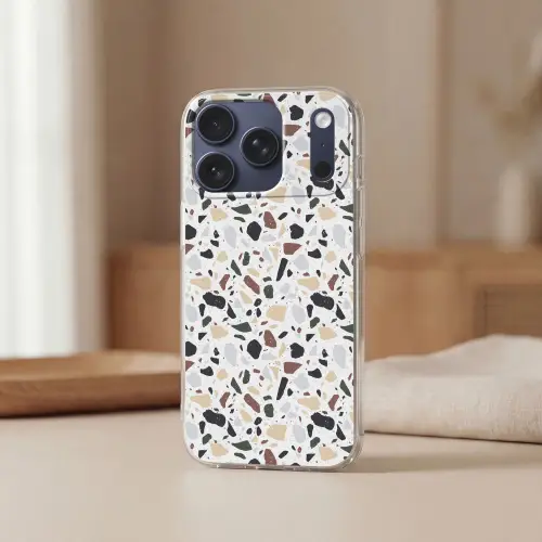 Terrazzo -  Patroon - Kleurrijk - Klei Telefoonhoesje iPhone 17 Pro klein 878 -sfeer2