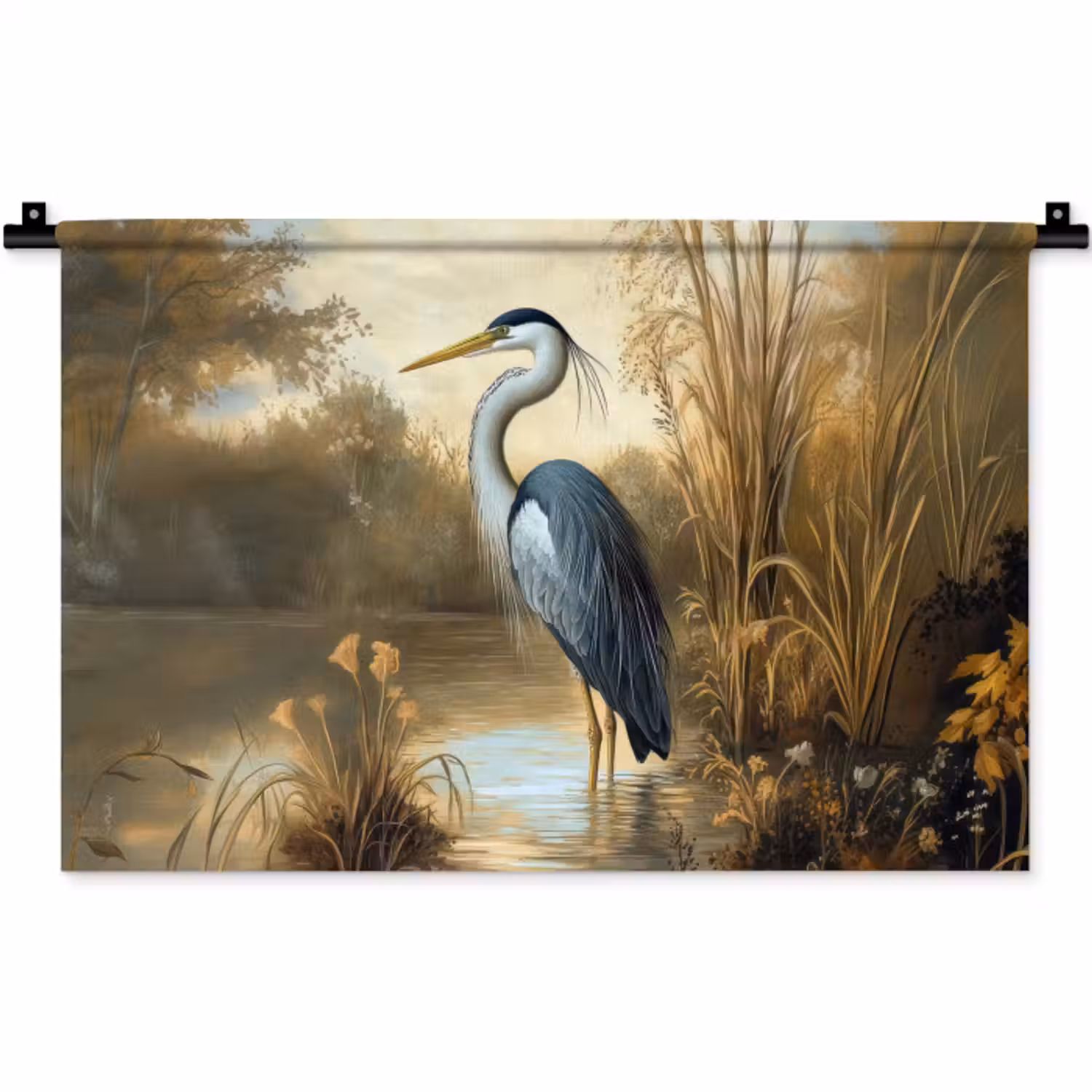 Wandkleed - Reiger - Water - Planten