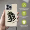 Palmblad - Donkere bladen - Subtiel Hoesje iPhone 16 Pro Max met koord klein -sfeer2_NL