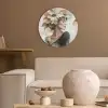 Bloesem - Portret - Gezicht Akoestische PET Vilt - Rond klein -sfeer1