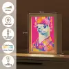 Lama - Kimono - Bloemenkrans - Felroze Light Box met kabel (Tafellamp) klein -USP_NL