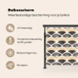 Waaier - Patroon - Zwart - Beige Balkonbeschermer Duitsland klein 596 -specs_NL