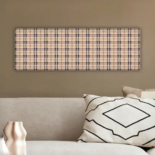 Plaid - Patroon - Beige - Zwart canvas 2cm klein 828 -sfeer3
