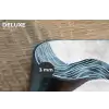 Lijnen - Golven - Abstract - Blauw Placemat vinyl groot -closeup