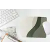 Japandi - Groen - Abstract - Modern muismat rubber klein -witbureau