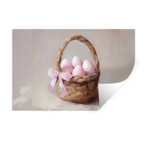 Mand - Eieren - Roze Muursticker klein -3d