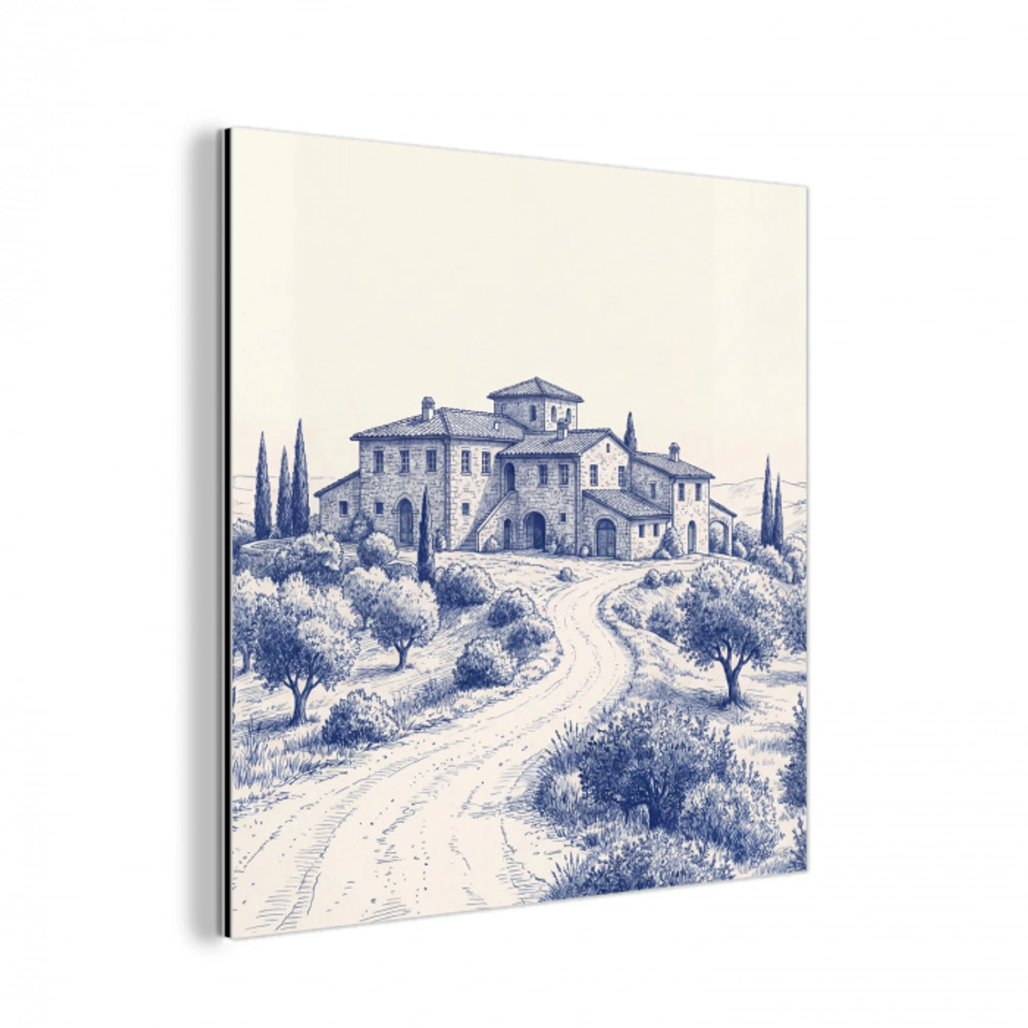 Rustiek - Landgoed - Blauw aluminium wit klein -3d