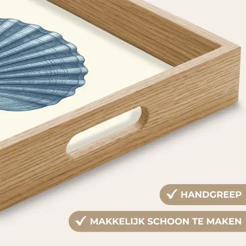 Ribbels - Blauw - Schelp Dienblad Rechthoek middel -USP_HandgreepNL