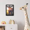 Koe - Zonsondergang - Bloemen - Gras - Dieren fotolijst zwart zonder passe partout klein -usfeer4_kinderkamer