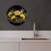 Citroen - Fruit - Geel - Zwart KitchenYeah - Keuken - Wandcirkel Forex klein -sfeer1
