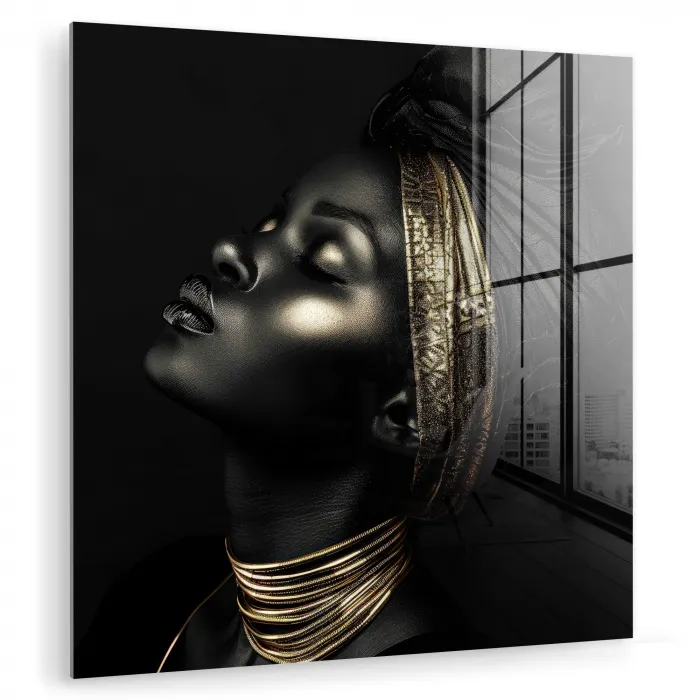 Vrouw - Zwart - Goud - Sieraden plexiglas 5mm klein -zzzproduct_nieuw