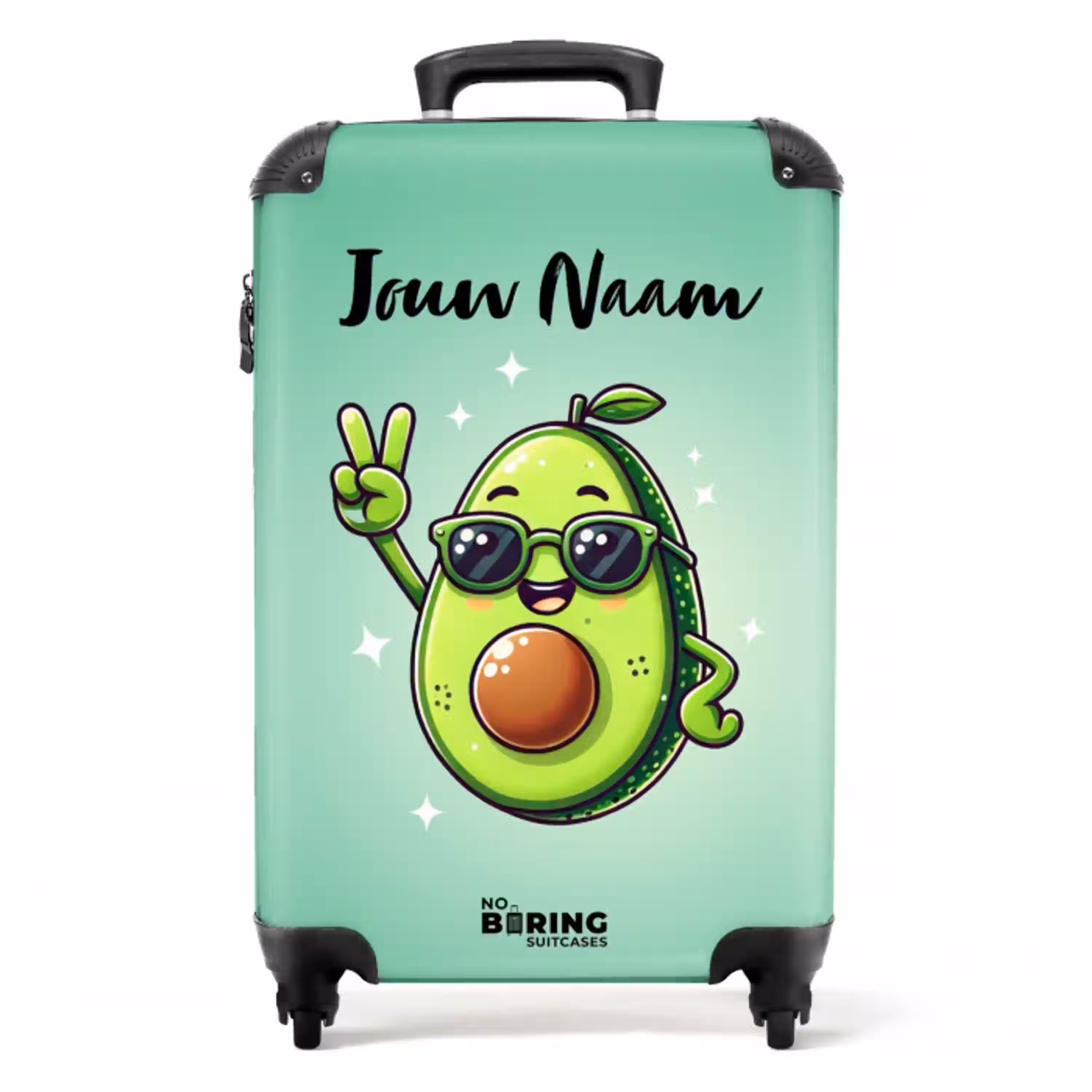Appie avocado NBS - Handbagage koffer - Kinderen Unisex middel -productfoto_recht