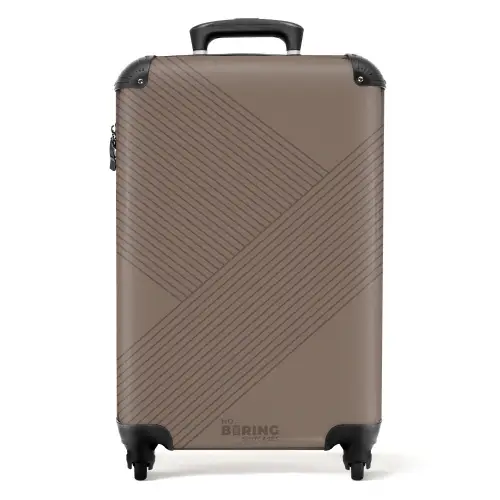 Minimal - Kruisende lijnen op taupe NBS - Handbagage koffer - Unisex middel -productfoto_recht