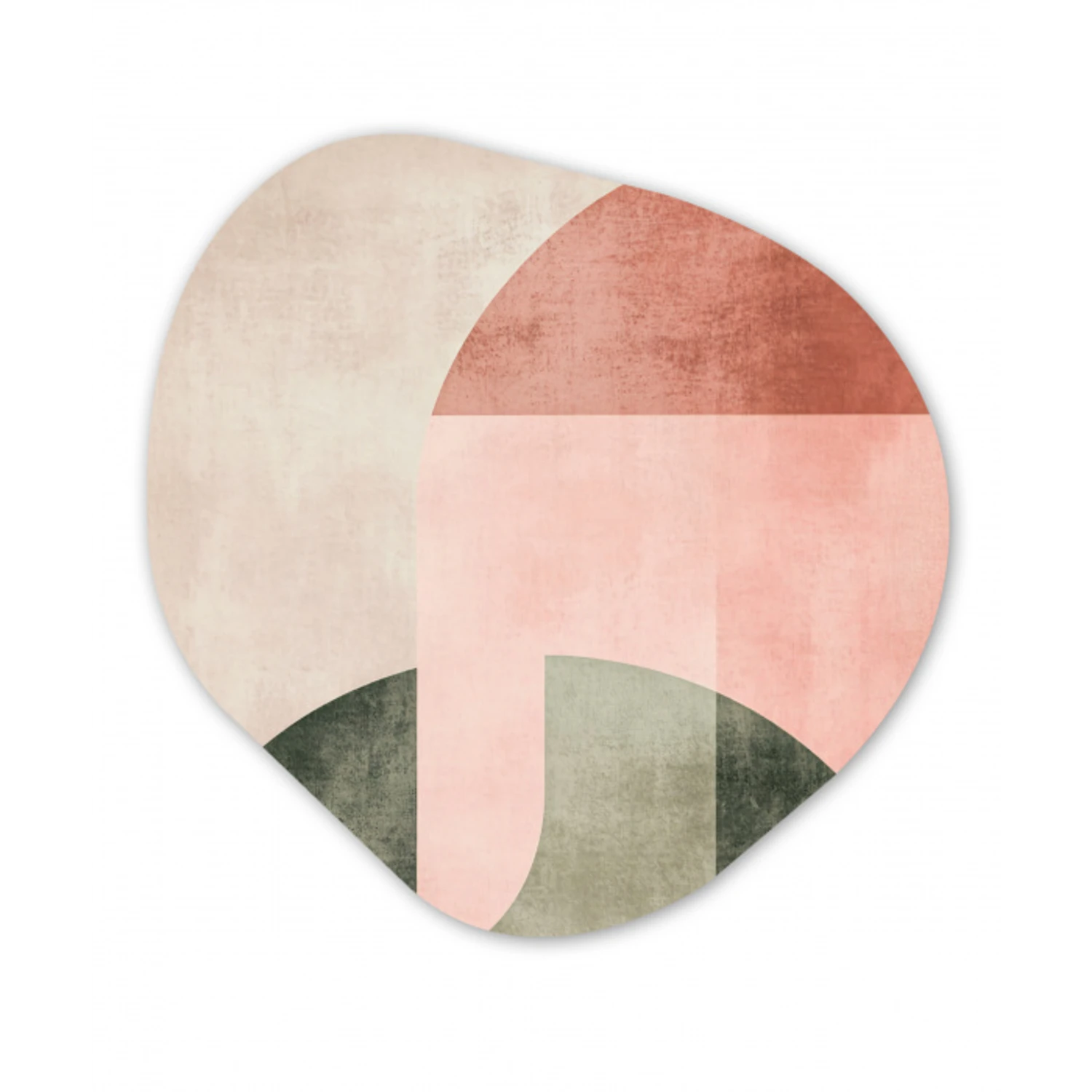 Cirkel - Abstract - Roze Wandcirkel Organisch Forex 3mm klein -3d